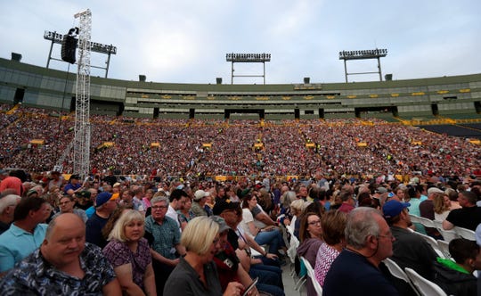 Lambeau Field is full of fans before the start of Paul McCartney's performance on Saturday night. The capacity crowd was estimated to be near 50,000.