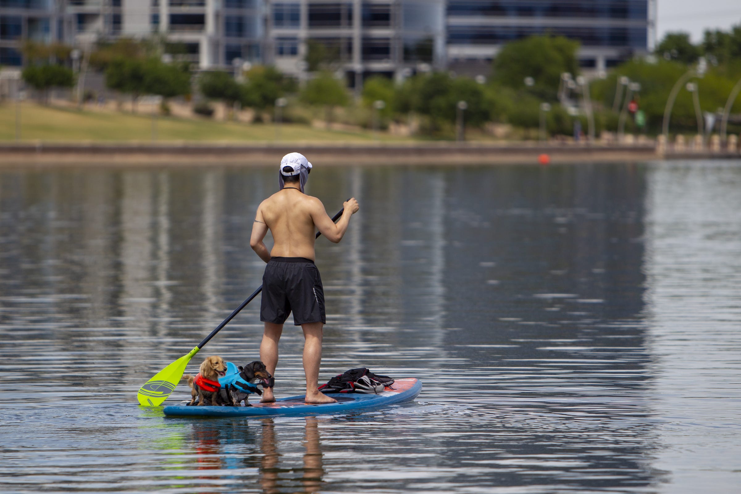 VR 360 Exercise yoga and swimsuit on the river beach