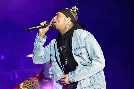 Chris Brown performs onstage at SOMETHING IN THE WATER - Day 3 on April 28, 2019 in Virginia Beach City.