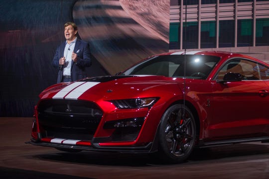 Jim Farley introduced the 2020 Mustang Shelby GT 500 during the 2019 North American International Auto Show held in downtown Detroit.