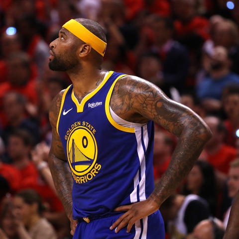 DeMarcus Cousins of the Golden State Warriors...