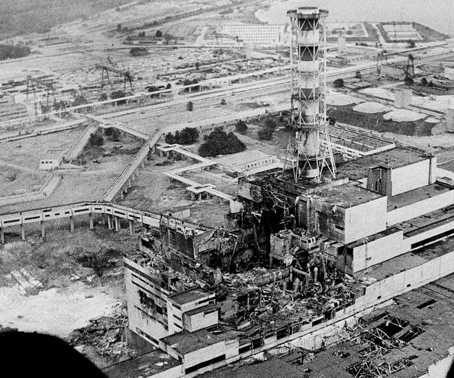 Chernobyl nuclear power plant in April 1986.