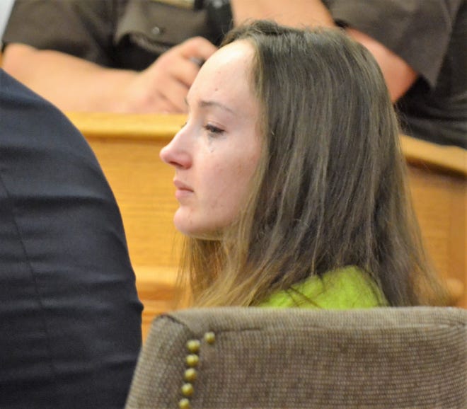 Kelly Crispin is seen at a hearing in Oconto County Circuit Court on Tuesday, June 11, after pleading no contest to homicide by intoxicated use of a vehicle over the death of Cory Folts of Oconto Falls in a crash nine months earlier.