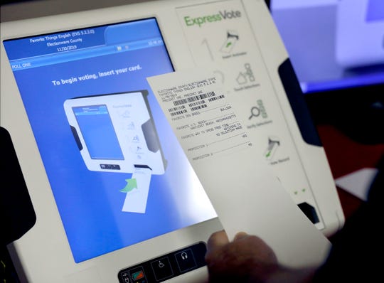 A voting machine.