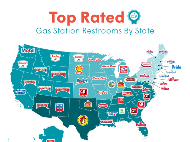 Gasbuddy S Top Rated Gas Station Bathrooms Across The Country