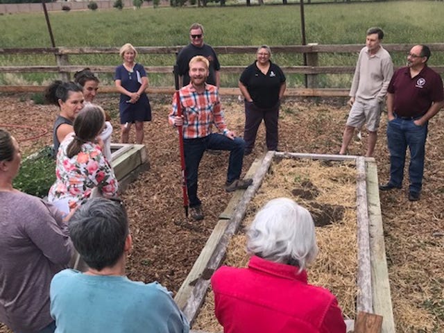 Bernalillo County Cooperative Extension Agriculture Agent John Garlisch leads a “Summer Raised Bed Gardening” workshop in Albuquerque the first week of June.