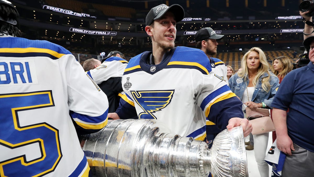 Goalie Jordan Binnington, who didn't get his first start until January and set a rookie record with 16 playoff wins, gets his turn.