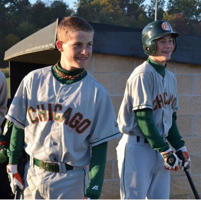 Joe Donovan, left, with his older brother Charlie. They were supposed to be teammates at Michigan.