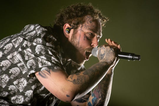 Post Malone performs at the Bonnaroo Music and Arts Festival in Manchester, Tenn., Saturday, June 15, 2019.