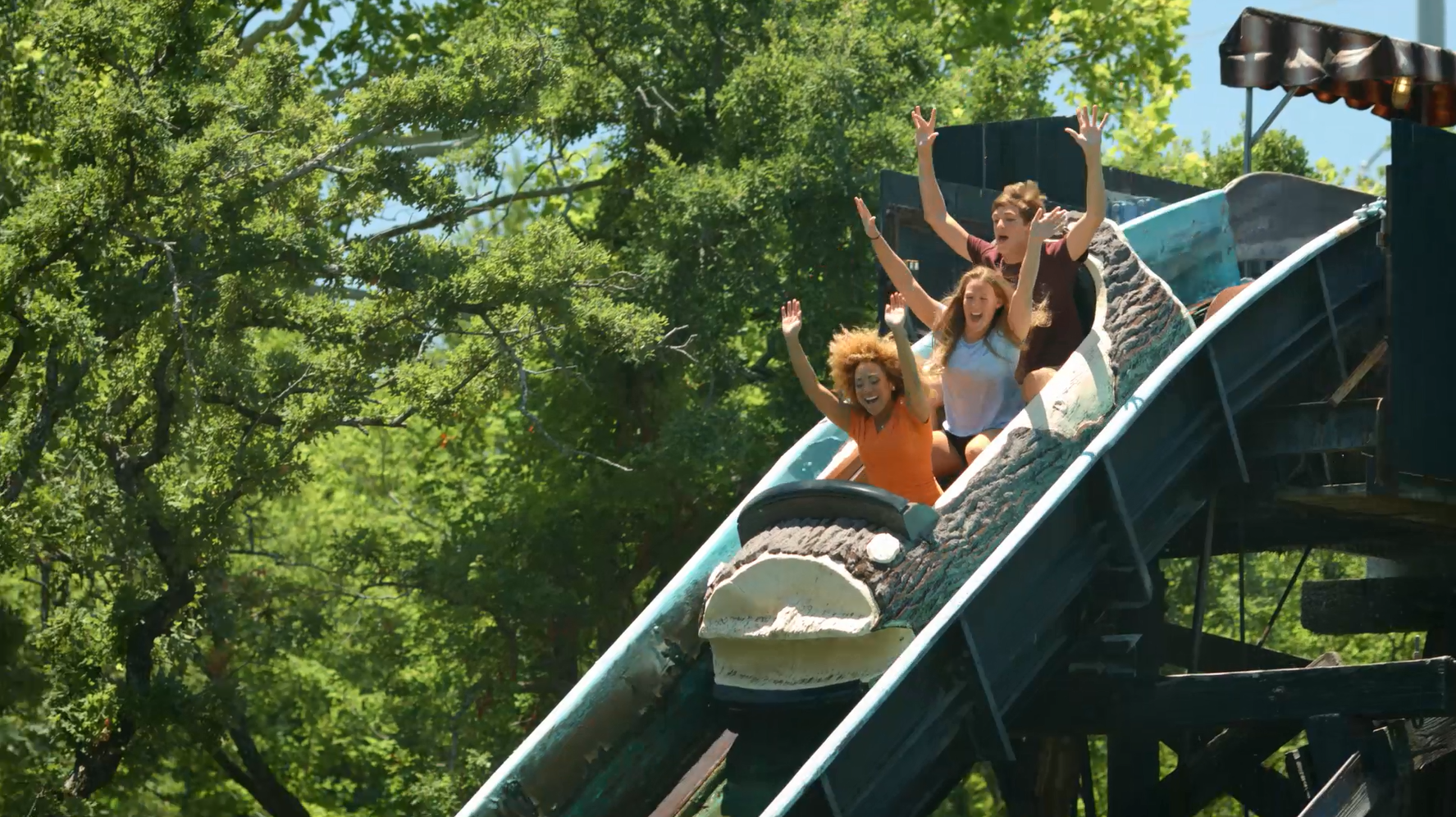 six flags log flume ride six flags log flume ride
