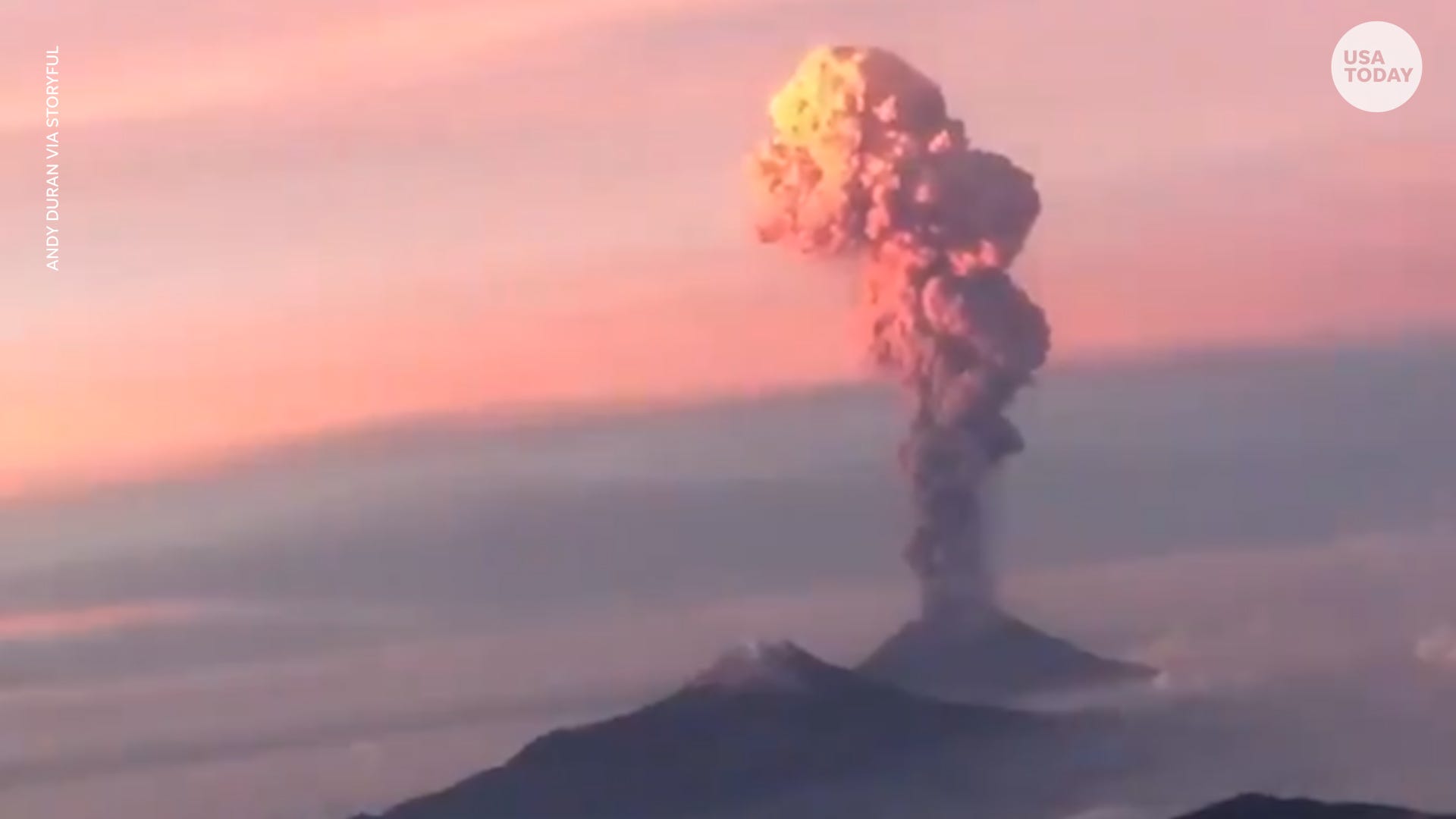 Mexico's Popocatepetl volcano erupts spewing gas and ash into the air