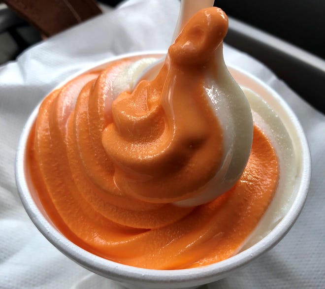 A cup of orange-vanilla soft serve from Sun Harvest Citrus in south Fort Myers.