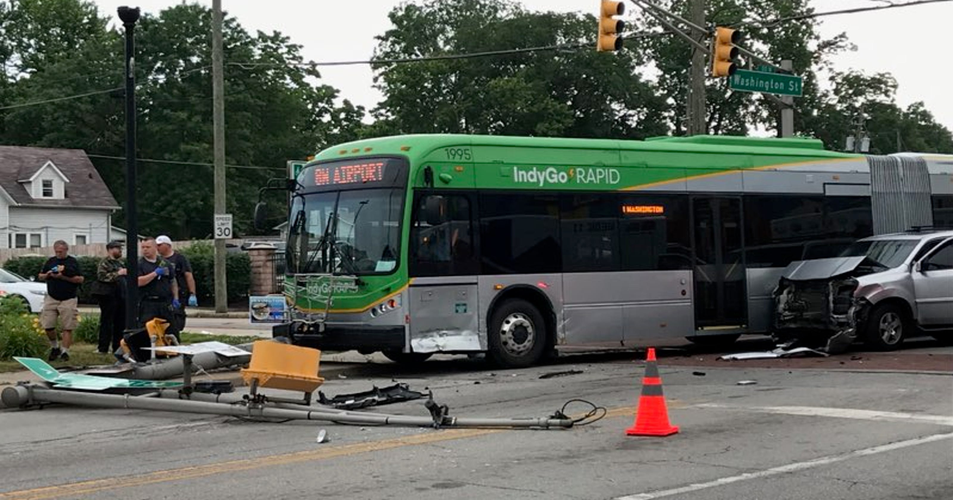 At least 3 hurt as electric IndyGo bus, SUV collide in Irvington