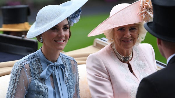 Kate Duchess of Cambridge rode in a carriage with...