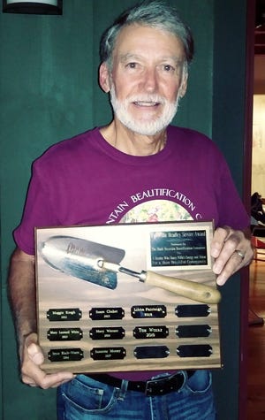 Tom Woerz took home this year's Willie Headley Award from the Black Mountain Beautification Committee on June 8.