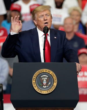 President Donald Trump speaks to supporters where he formally announced his 2020 re-election bid Tuesday, June 18, 2019, in Orlando, Fla.