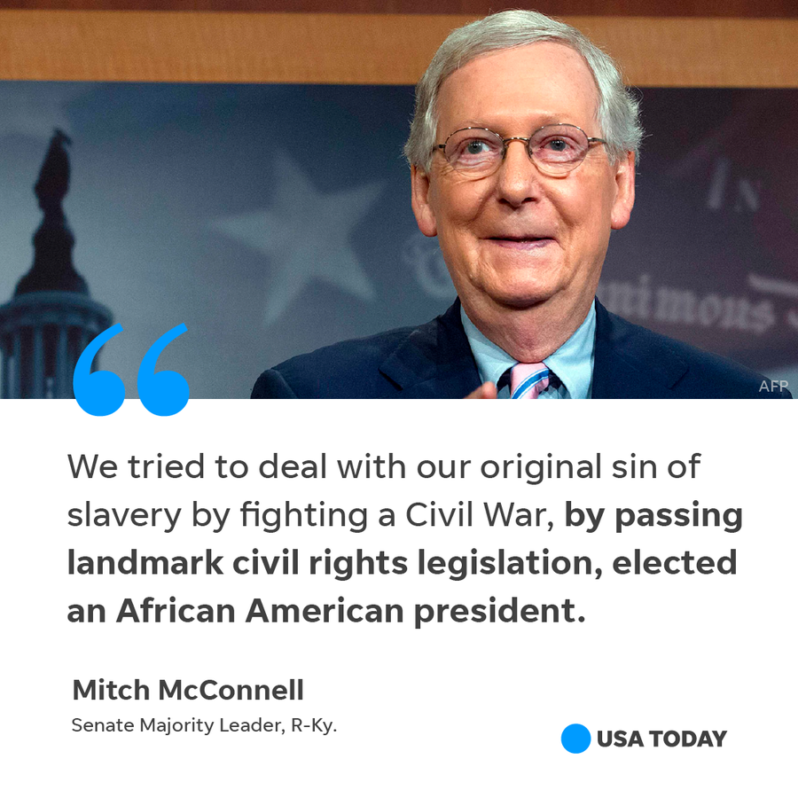 Senate Majority Leader Mitch McConnell's remarks on reparations for slavery.