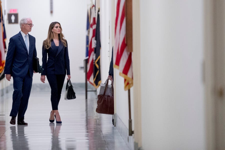 Former White House communications director Hope Hicks arrives for a closed-door interview with the House Judiciary Committee in Washington, D.C., on Wednesday, June 19, 2019.