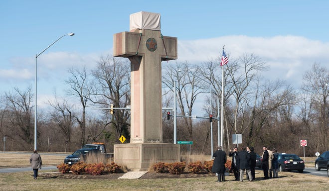 The 40-foot Maryland Peace Cross is dedicated to World War I soldiers in Bladensburg, Md.