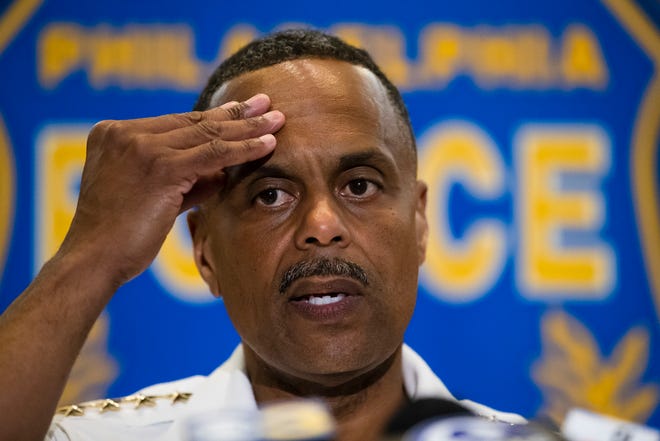 Philadelphia Police Commissioner Richard Ross speaks with members of the media during a news conference in Philadelphia, Wednesday, June 19, 2019.