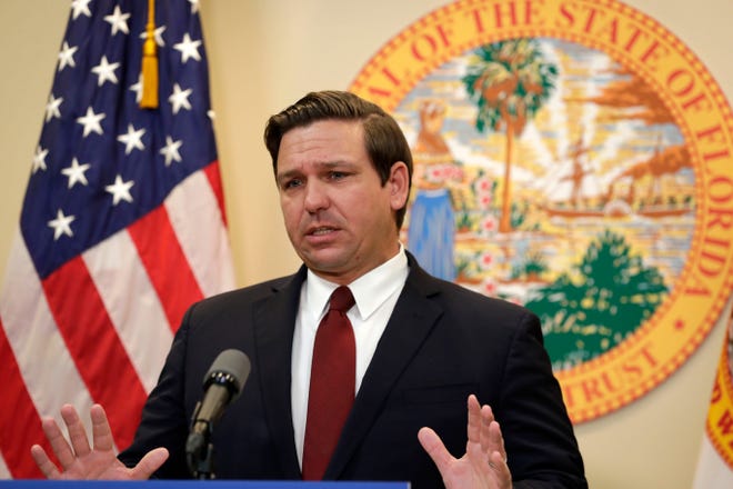 Gov. Ron DeSantis hosts a press conference to share the budget he has approved as well as the projects he vetoed Friday, June 21, 2019.