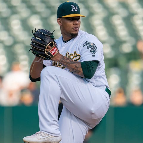 A's starting pitcher Frankie Montas