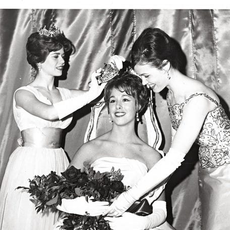 E. Jean Carroll being crowned Miss Indiana University in 1963.