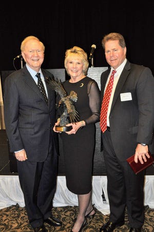 The Suwannee River Area Council, Boy Scouts of America recently honored former Insurance Commissioner Bill Gunter and Kathy Atkins- Gunter by presenting the organization’s Distinguished Citizens Award.