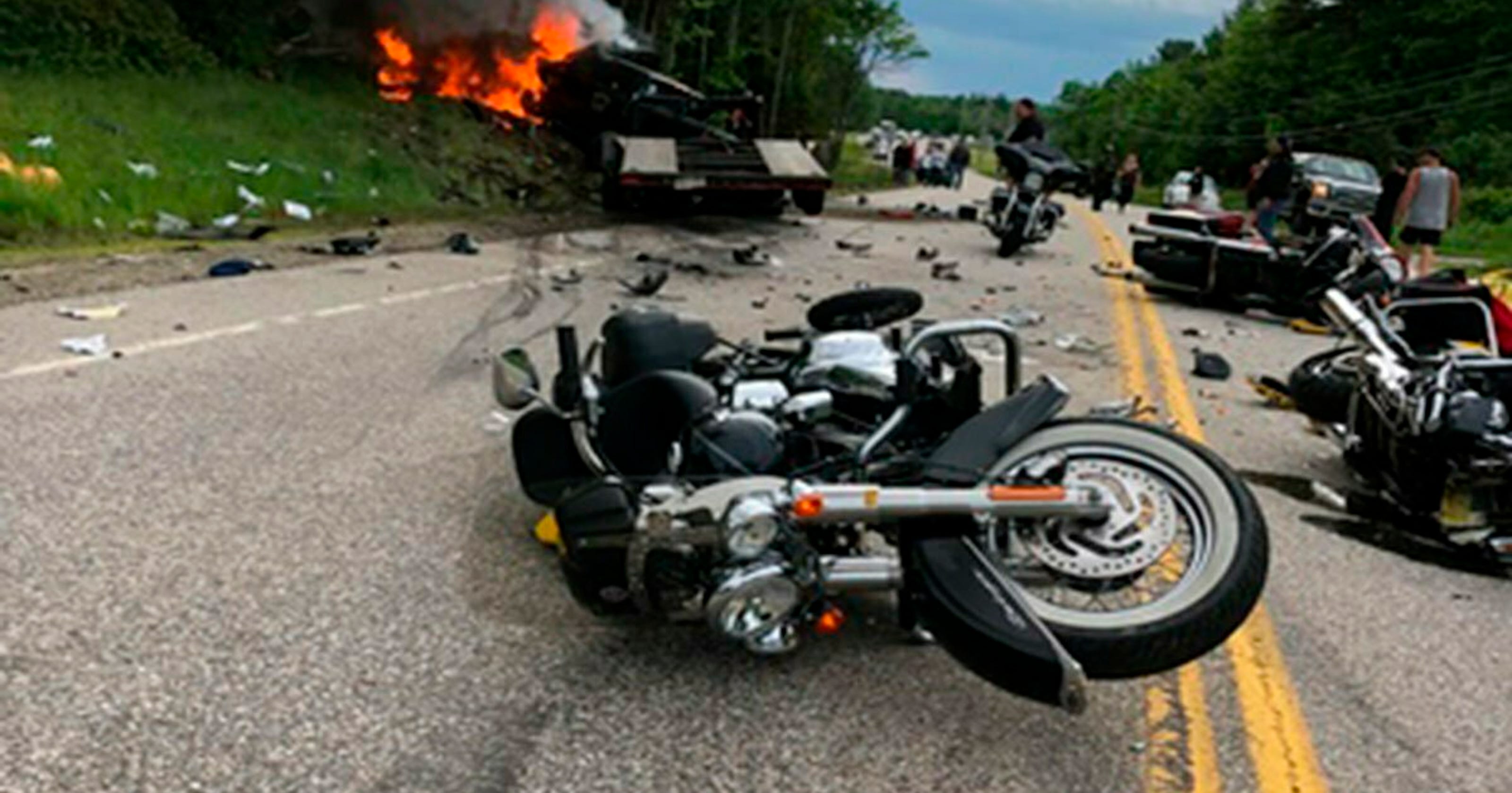 Motorcycle crash: Truck driver charged in crash that killed 7 bikers 