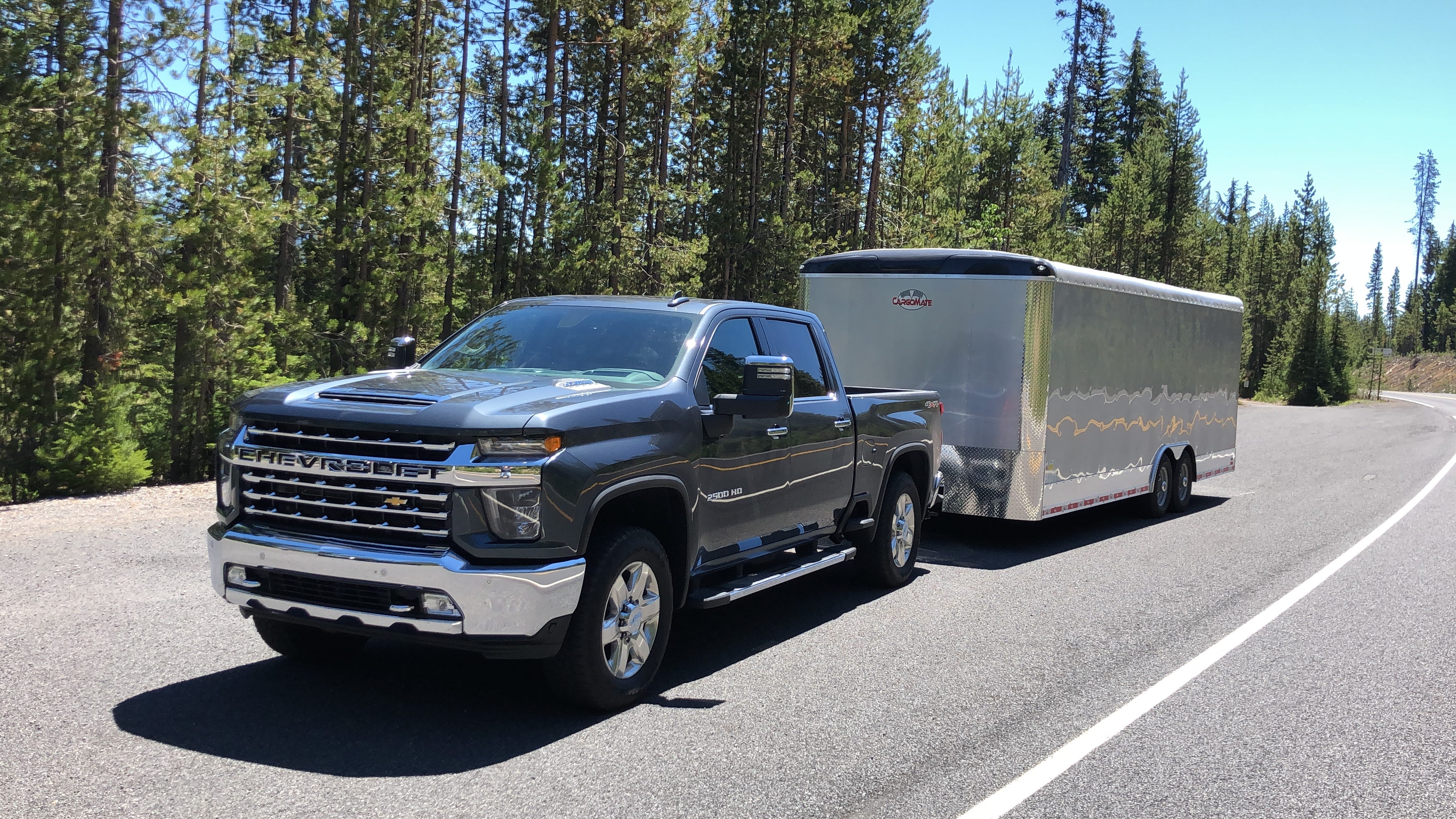 The 2020 Chevrolet Silverado 3500 HD was quiet and composed towing a 28-foot trailer in mountains and on logging roads.