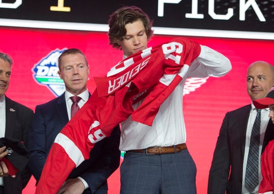 The Red Wings selected defenseman Moritz Seider with the No. 6 overall pick Friday. He'll likely be at the Wings' development camp this week in Detroit.