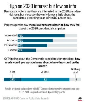 Results of AP-NORC poll of registered Democrats on attitudes about the 2020 Democratic presidential race;