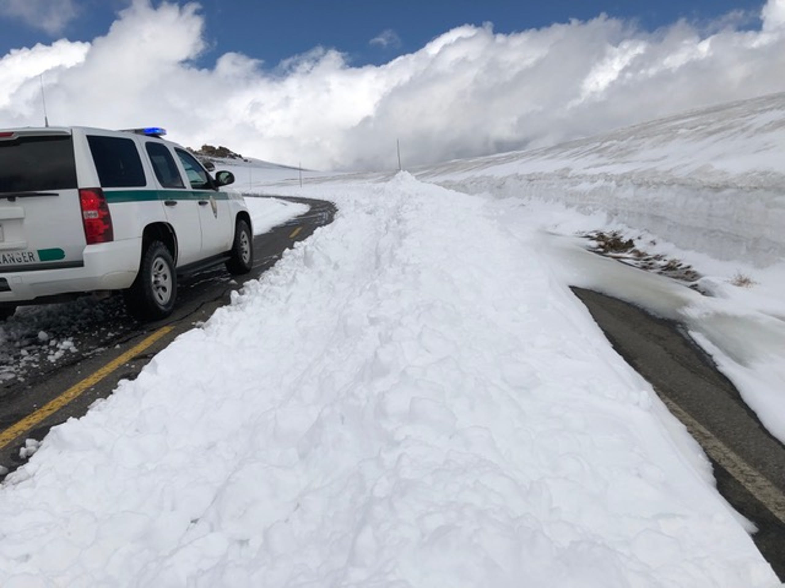 Snow Closed Trail Ridge Road In Rocky Mountain National Park On