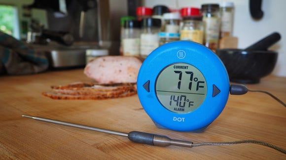 This probe-style meat thermometer is perfect for the grill and the oven!