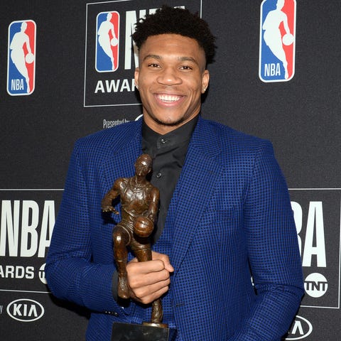 Giannis Antetokounmpo was all smiles after...