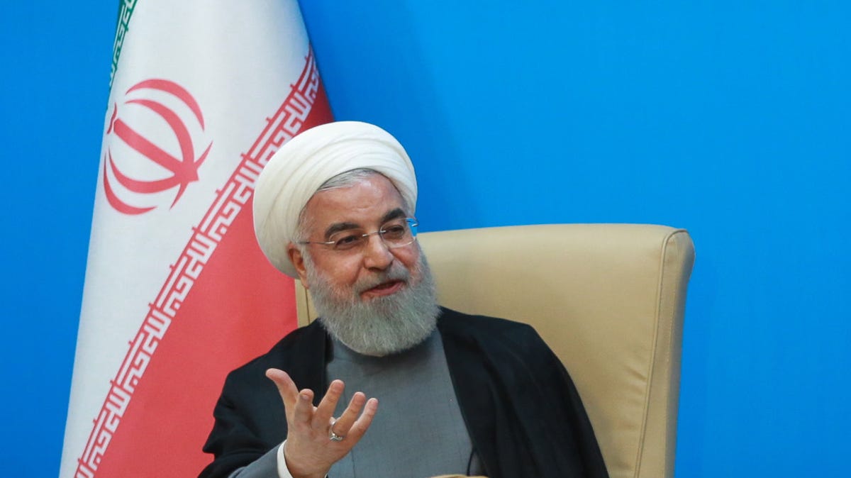 A handout photo made available by the presidential office shows Iranian President Hassan Rouhani during a meeting with health ministry officials in Tehran, Iran, 25 June 2019.