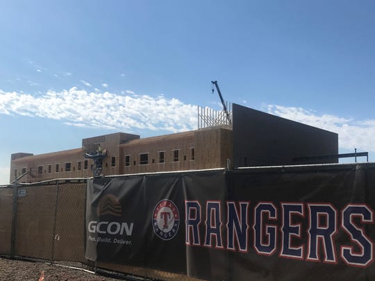 The Texas Rangers are building player housing along Bullard Avenue, near their spring-training ballpark.
