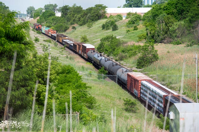 Crews are on the scene of a train derailment in the international tunnel in Port Huron Friday, June 28, 2019.