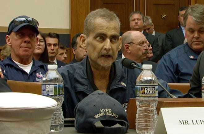 Retired NYPD Detective and 9/11 Responder, Luis Alvarez speaks during a hearing by the House Judiciary Committee on Capitol Hill in Washington, Tuesday, June 11, 2019.
