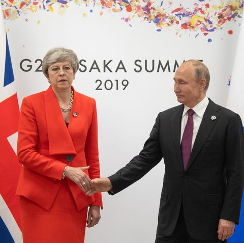 Britain's Prime Minister, Theresa May, meets...