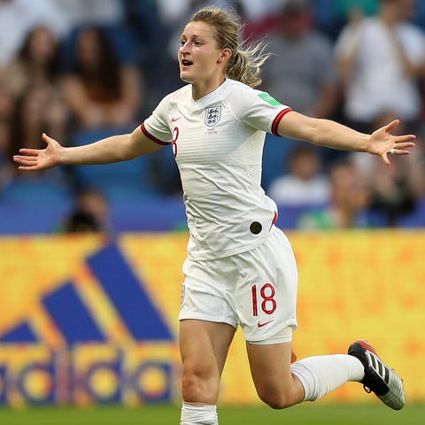 England's Ellen White is tied for the tournament...