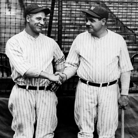 Lou Gehrig and Babe Ruth in the late 1920s.