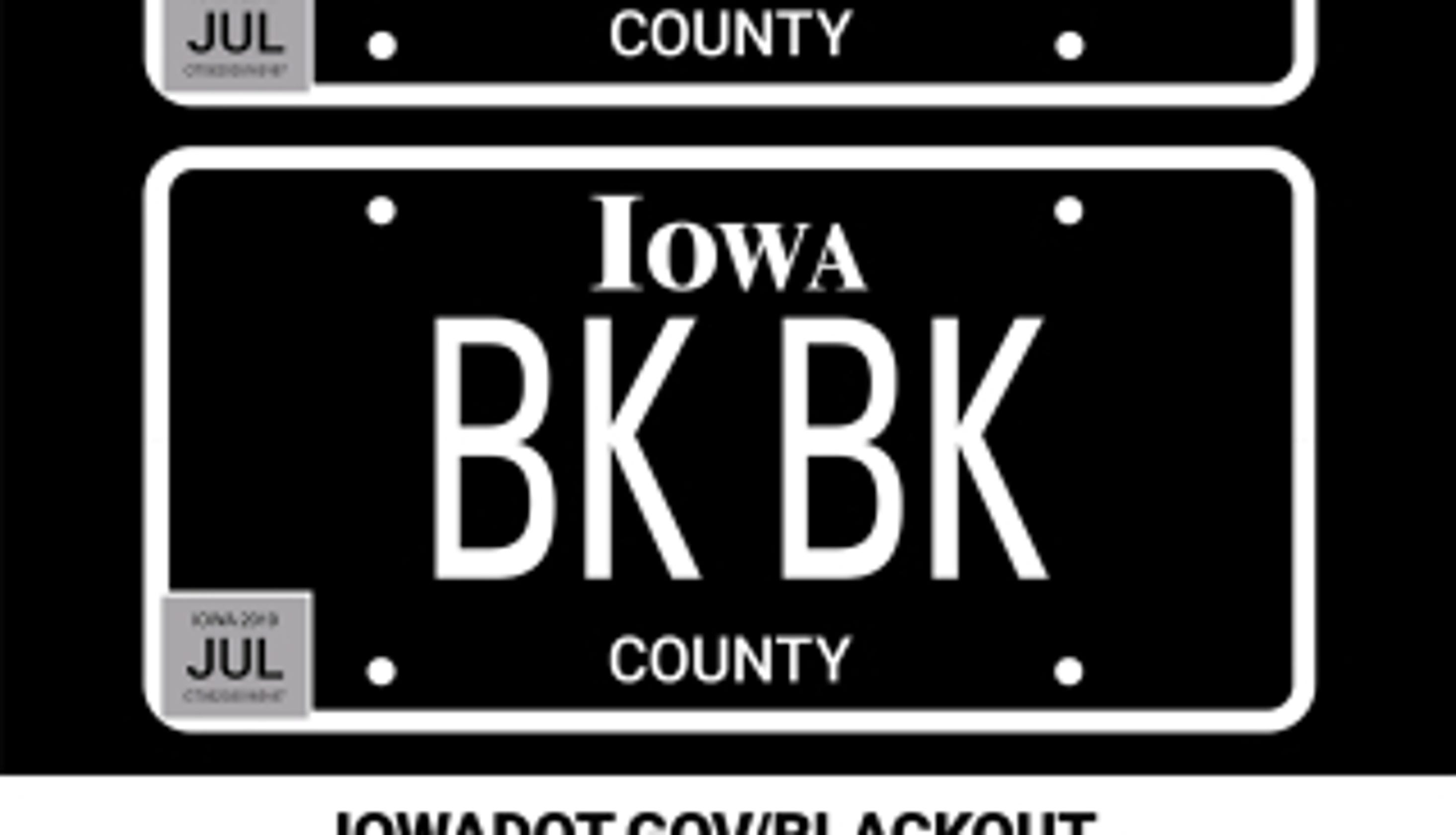 Iowa license plate registration sticker Iowa license plate registration sticker