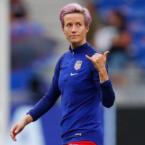 United States forward Megan Rapinoe is tied for...