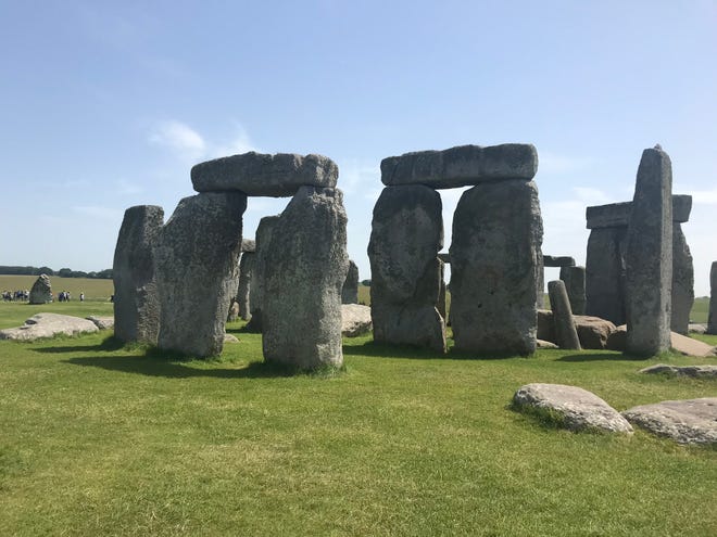 A close up view of Stonehenge.