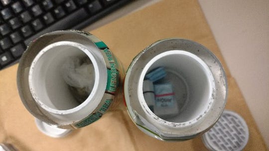 20-year-old Arianna Mojica used these modified iced tea cans to conceal multiple drugs, according to police.