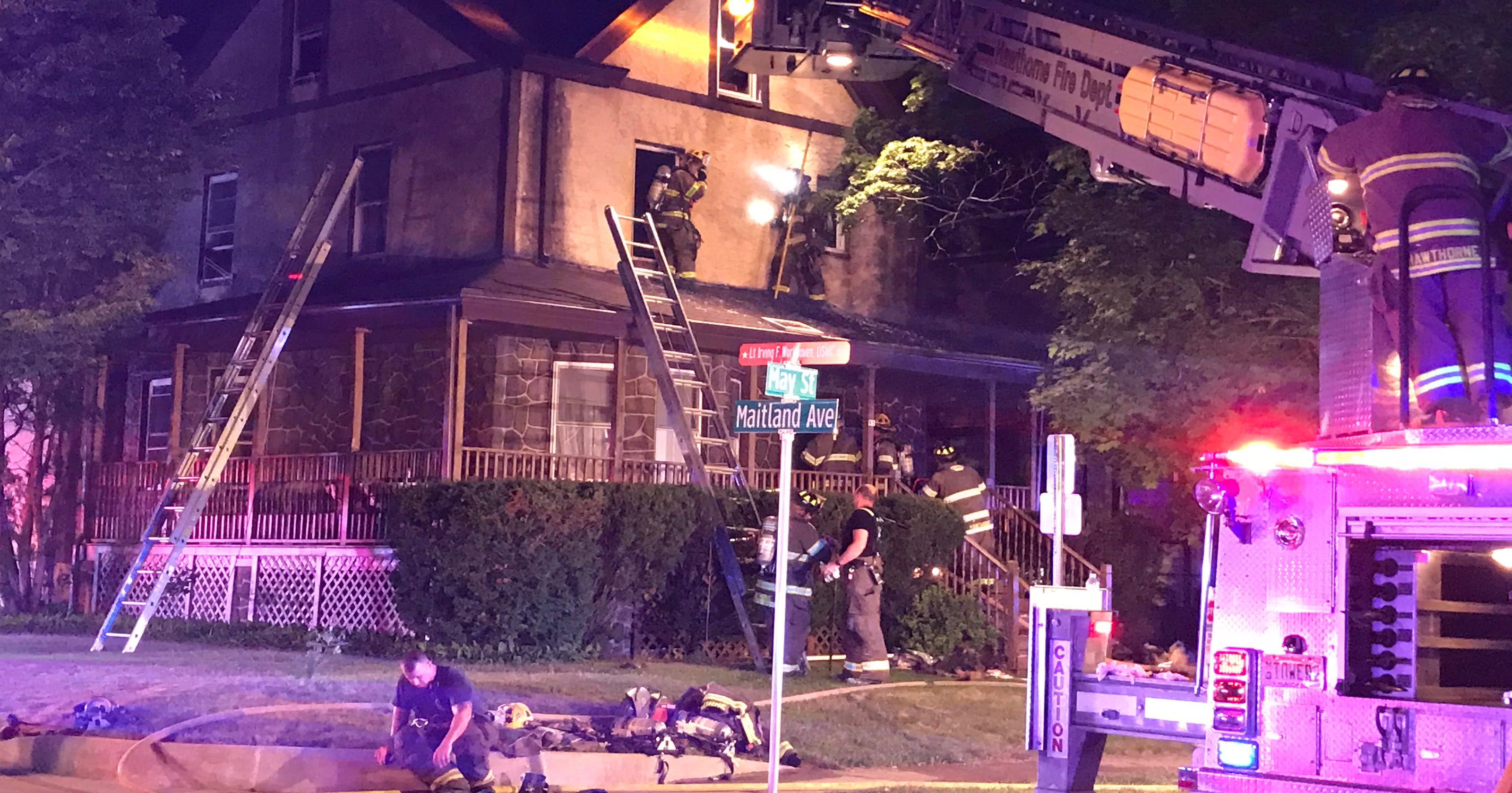 Hawthorne NJ home catches fire