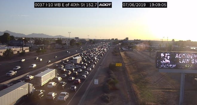 A portion of the westbound lanes on Interstate 10 was closed near University Drive/32nd Street because of a crash Saturday, July 6, 2019, according to Arizona Department of Transportation.