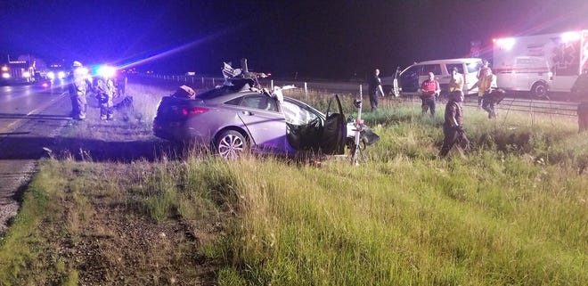 A Henry County woman was fatally injured Friday night in a two-vehicle accident on Interstate 70.