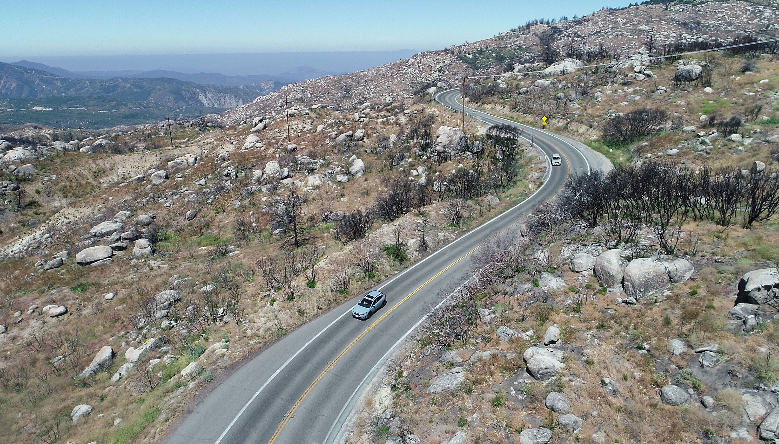 Curvy, steep and only two lanes, Highway 243 would be an evacuation route for Idyllwild, California, but a washout has left part of the road closed.